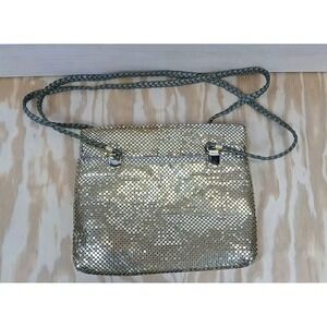 VTG Y & S Original Purse Gold Mesh‎ Metal Sequin Evening Bag Cross Body 70s Glam